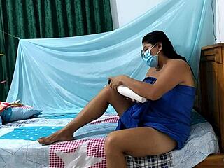 Curvy Milf Touches Herself Sensually After Bath