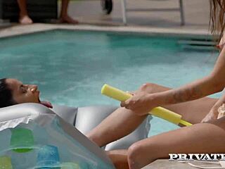Private com - babes Amy Amor and Verona Sky dive into a steamy poolside orgy! 🔥💦