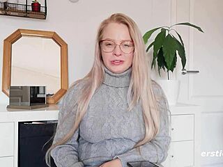 Ersties Cute Blonde Anna Enjoys Squirting With Vibrator In Solo Masturbation