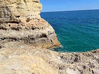 got so full we found a tourist cave in portugal and explored it our naughty way damiana brazilian hottie in europe ep4