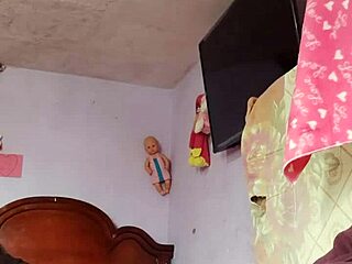 Rich cumshot alone in hot milf's room sniffing panties and worshiping ass