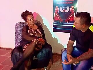 Mature Slut Fucking in Bar as Busty Old Whore Sucks Cock and Gets Cum on Saggy Boobs