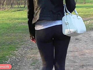 jeny smith flashes see through yoga pants with big ass camel toe outdoors 😏