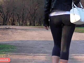 jeny smith flashes see through yoga pants with big ass camel toe outdoors 😏