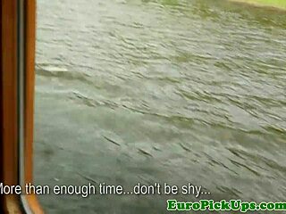 hey check out this picked up euro babe flashing her big tits outdoors