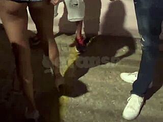 Married Woman Meets Two Young Guys At Club Teases In Front Of Husband Takes Them To Car Then Hooks Up On Street