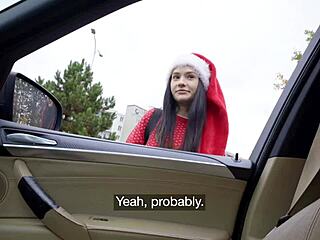 Public Agent Santa Helper Matty Mila Perez Delivers Public Blowjob and Rides Big Dick in POV