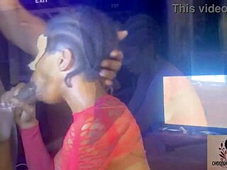 Black Exhibitionist Flashes Sexy Fat Ass Spreading Pussy For Rough Bisexual Anal Bareback Cum