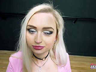 oh man that blonde beauty kelsey starlette is stuffin her twat with a dildo then takin a big cock deep