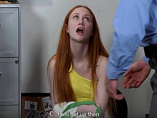 I caught this ginger teen 18+ in trouble, so we had a wild threesome with dominant cops Scarlet Skies Andi Avalon