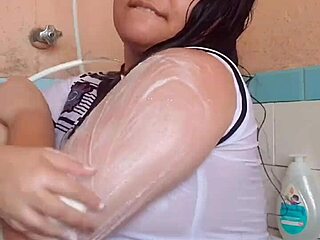 he loves watching my wet arm in the bath part 2