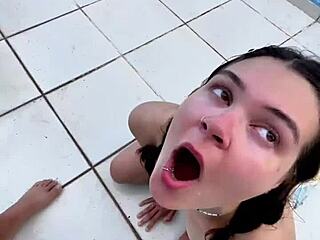 Intense passion surges in russian and argentinian group cock swap cum bath frenzy