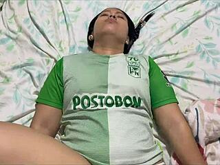 Latina Visitor from Medellin Hangs Out in Kitchen