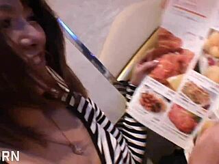 I savored dinner before passionately fucking a sexy Japanese brunette in Tokyo