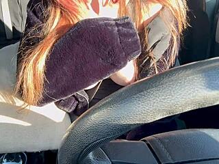 Italian Big Tits Artemisia Love Solo Car Ride Flashing