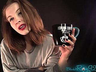 your morning cup of me? black milf in yoga clothes teases with early morning humiliation