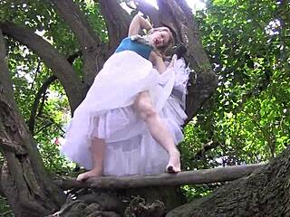 shaved wife masturbates her pussy and ass on a tree but who knew anal could feel so intriguing