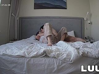 Luuv Alice and Lucien ignite wild passion with tattooed bodies in homemade bedroom sex reality show