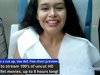 dr tampa subtly explores angel santanas first gyno exam with teasing backstage vibes