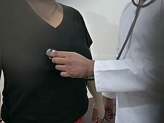 Intriguing Telugu doctor examines sexy patient's boobs in hospital setting