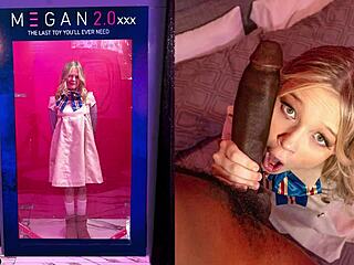 Petite teen M3gan wrecked by huge BBC in Halloween cosplay fun! 🎃🍆💦