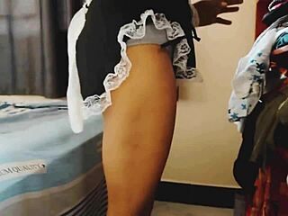 maid takes raw ass pounding without lube