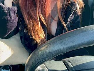 Italian Big Tits Artemisia Love Solo Car Ride Flashing