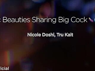 Asian Nicole Doshi and Latina Tru Kait Engage in Wild Threesome with Rough Fucking and Intense Orgasms