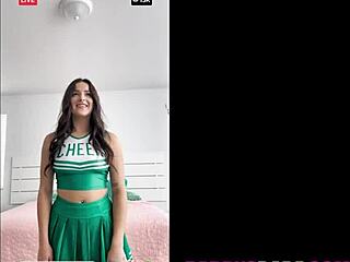 Sex With Cheerleader In Uniform Oiled Up For Hardcore Blowjob And Fucking