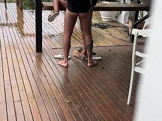 shameless slutty young 18+ wife getting fucked on the porch