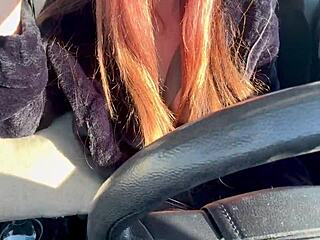 Italian Big Tits Artemisia Love Solo Car Ride Flashing