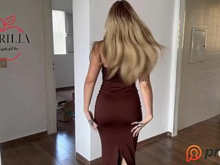 Contrasting Solo Softcore Moments As Tattooed Beauty Tries On Sensual Dresses With Pierced Nipples Tease