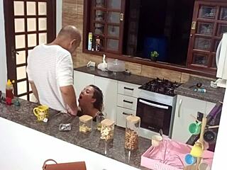 Hot unfaithful wife moans during intense anal sex in the bar pantry. She gets bent over with clothes ripped for deep doggystyle action.