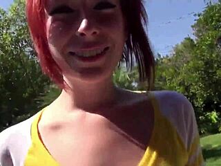 You won't believe how this dirty old man handles the cute sexy redhead in passionate action