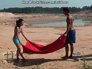 Cute girl enjoys sucking dicks in reality threesome. Double penetration leads to intense anal fucking.