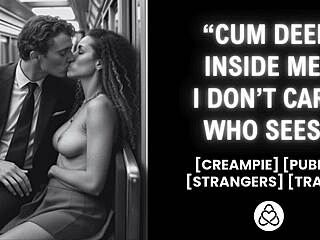 she rides my dick in the train feeling so horny as solo traveler exhibitionist with amateur creampie