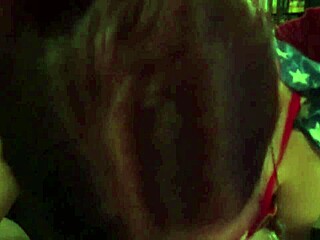 busty wife gives a mature blowjob on her big tits