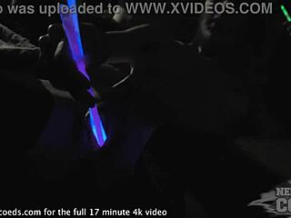 Adorable Luize Saint creatively spreads pussy with glowsticks in horny first-time casting