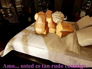 Intense missionary pounding in wild sex game between maid and her master on roblox