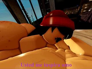 Intense missionary pounding in wild sex game between maid and her master on roblox