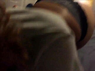 Nerdie chocolate teen sucking cock.