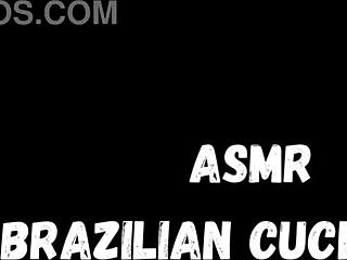 Brazilian cuckold couple orgasms in homemade rough fucking with wet pussy.