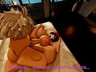 Intense missionary pounding in wild sex game between maid and her master on roblox