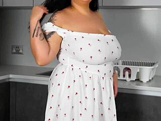 Rosina lux flaunts big beautiful butt and bouncy tits in dress