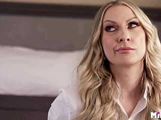 blonde milf cheats at wedding with big cock blowjob and doggystyle fucking in lingerie 😱💍