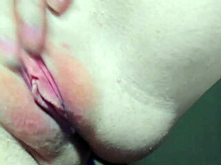 Skinny blonde Laverna Queen fingers her wet pussy intensely. She moans after hot sex with beautiful body jumping.