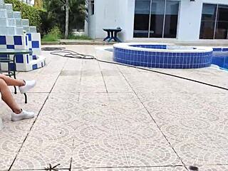 follando con la dueña de la casa this pretty colombian latina with small tits and muscular body gets wild