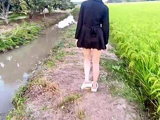 young couples doin sex in rice field