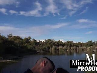 Sofia Mayers in a Sweet Encounter on the Shore