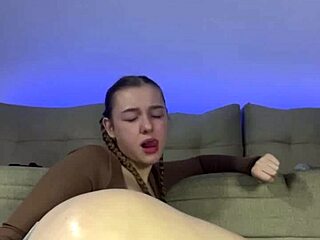 amateur latina explores first time anal with big dildo stretching her tight ass in homemade webcam session